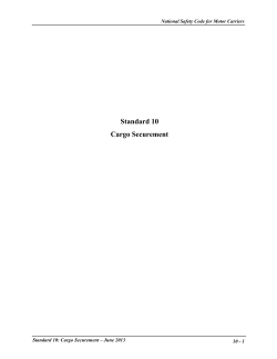 National Safety Code Standard 10 &ndash; Cargo Securement