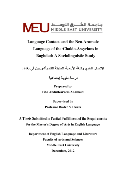 Language Contact and the Neo-Aramaic Language of the Chaldo