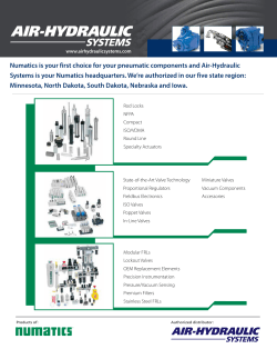 Numatics is your first choice for your pneumatic components and Air