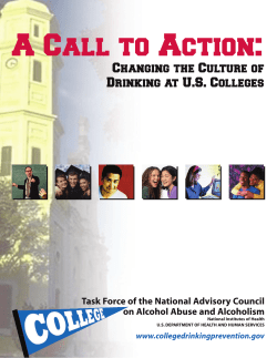 A Call to Action: Changing the Culture of Drinking at US Colleges