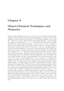 Chapter 6 Object-Oriented Techniques and Numerics