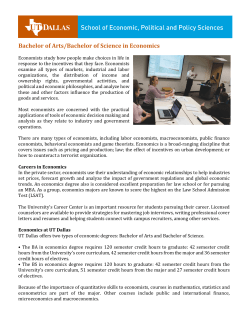 Bachelor of Arts/Bachelor of Science in Economics
