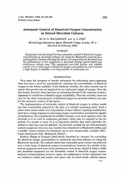 Automatic Control of Dissolved Oxygen