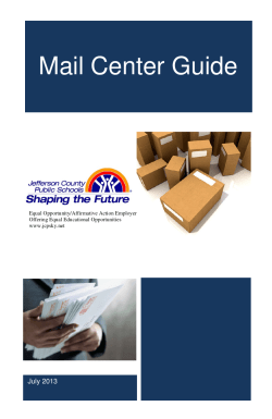 Mail Center Guide - JCPS