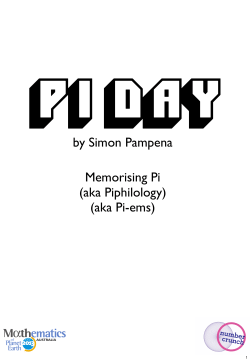 Memorising Pi (aka Piphilology) (aka Pi
