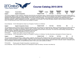 Course Catalog 2015-2016 - 21st Century Cyber Charter School