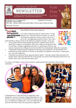 newsletter - St Monica`s Primary School