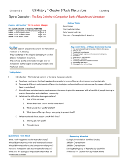 US History ~ Chapter 3 Topic Discussions