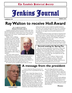 Jenkins Journal - Lansdale Historical Society