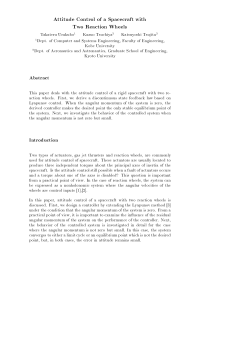 Attitude control of a Spacecraft with Two Reaction Wheels