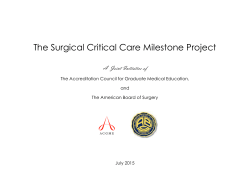 The Surgical Critical Care Milestone Project