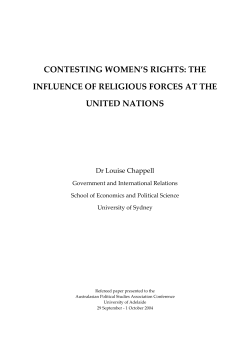 contesting women`s rights - The University of Adelaide