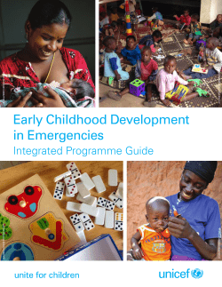 Early Childhood Development in Emergencies