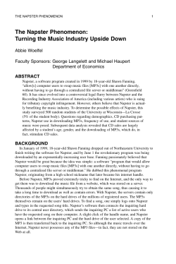 The Napster Phenomenon: Turning the Music Industry