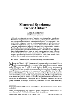 Menstrual synchrony: Fact or artifact?