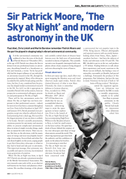 Sir Patrick Moore, `The Sky at Night` and modern astronomy in the UK