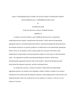EARLY CHILDHOOD EDUCATORS` QUALIFICATIONS AND