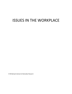 ISSUES IN THE WORKPLACE