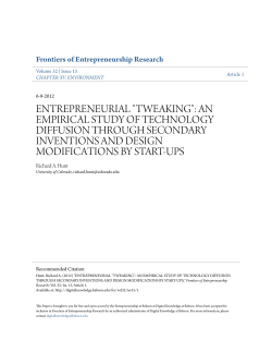 entrepreneurial "tweaking": an empirical study of technology