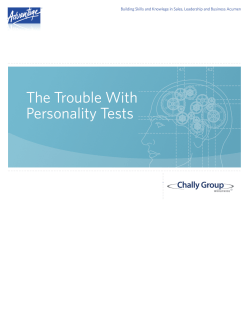 The Trouble with Personality Tests