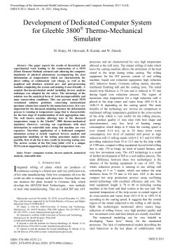 Development of Dedicated Computer System for Gleeble