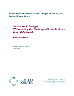 Secularism in Senegal: Withstanding the Challenge of Local