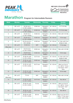 Marathon Program for Intermediate Runners