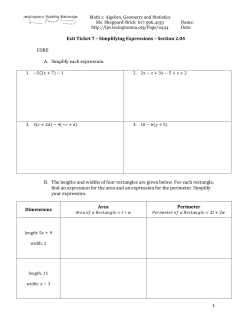 Exit Ticket 7 &ndash; Simplifying Expressions &ndash; Section 2.04