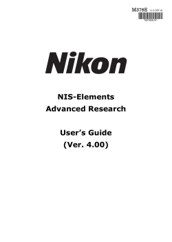 NIS-Elements Advanced Research User`s Guide (Ver. 4.00)