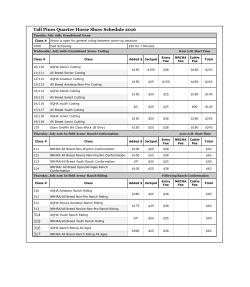 Tall Pines Quarter Horse Show Schedule 2016