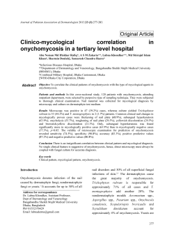 Clinico-mycological correlation in onychomycosis in a tertiary level