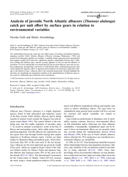 Analysis of juvenile North Atlantic albacore (Thunnus alalunga