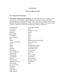GEN ED 110 STUDY GUIDE EXAM III Part I Map