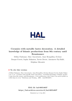 Ceramics with metallic lustre decoration. A detailed - Hal-SHS