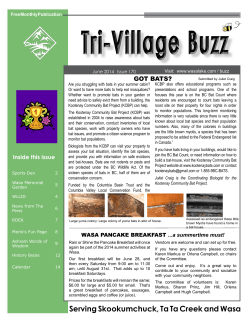 June 2014 Issue - Beautiful Wasa Lake