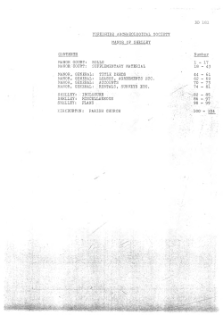 DD 161 YORKSHIRE ARCHAEOLOGICAL SOCIETY MANOR OP