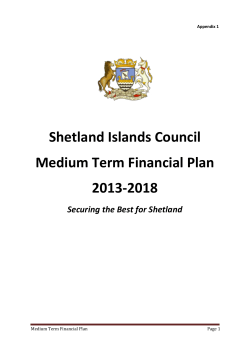Shetland Islands Council Medium Term Financial Plan 2013-2018