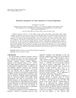 Dielectric properties of some minerals of western Rajasthan