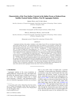 Characteristics of the Near-Surface Currents in the Indian Ocean as