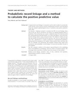 Probabilistic record linkage and a method to calculate the positive
