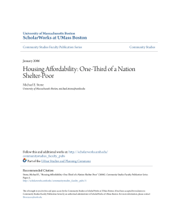 Housing Affordability: One-Third of a Nation Shelter-Poor