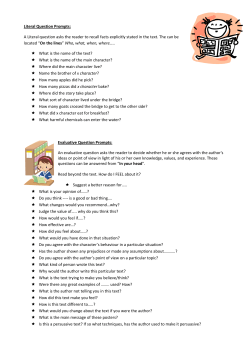 Evaluative, inferential, literal question prompts