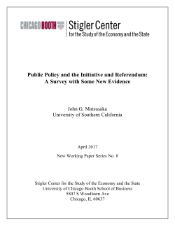 Public Policy and the Initiative and Referendum