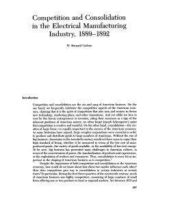 Competition and Consolidation in the Electrical Manufacturing