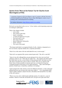 Sherringtons quotes - History of Medical Sciences