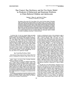 Ego Control, Ego Resiliency, and the Five