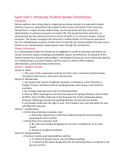 Saint John`s University Student Senate Constitution