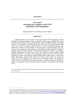 Searching for a solution to the WTO Industrial Tariff Negotiations