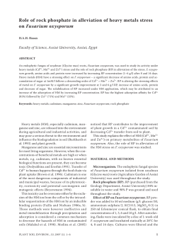 Role of rock phosphate in alleviation of heavy metals stress on