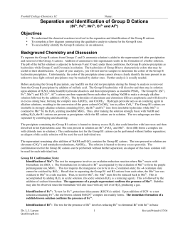 Separation and Identification of Group B Cations